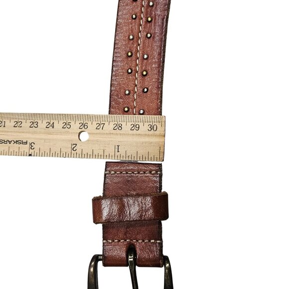 American Eagle‎ Outfitters AEO Brown Leather Belt With Metal Studs Size 40 Basic - Picture 8 of 9